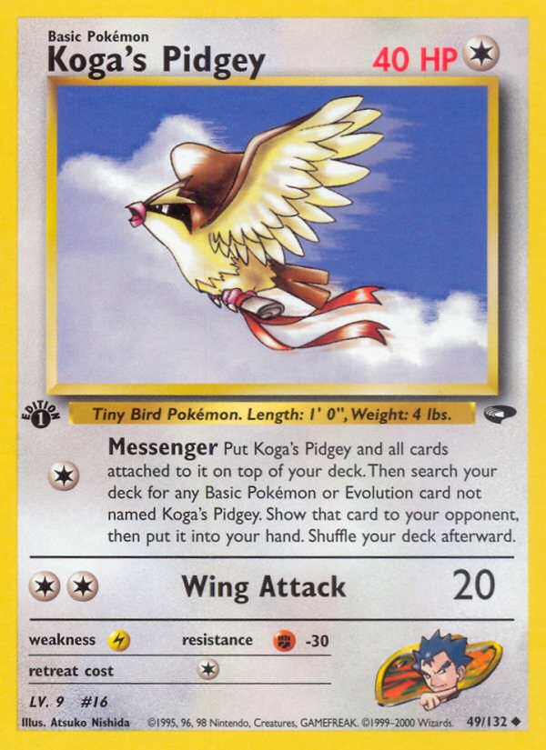 Koga's Pidgey (49/132) [Gym Challenge 1st Edition] - Card Brawlers | Quebec | Canada | Yu-Gi-Oh!