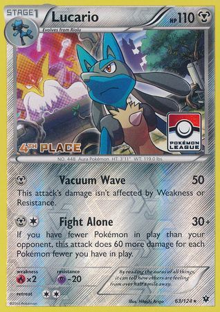 Lucario (63/124) (League Promo 4th Place) [XY: Fates Collide] - Card Brawlers | Quebec | Canada | Yu-Gi-Oh!