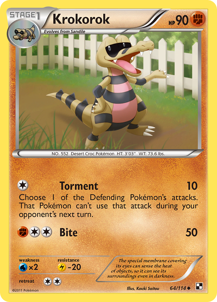 Krokorok (64/114) [Black & White: Base Set] - Card Brawlers | Quebec | Canada | Yu-Gi-Oh!