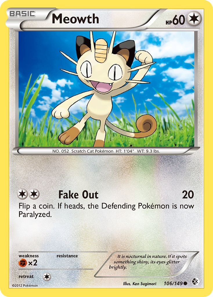 Meowth (106/149) [Black & White: Boundaries Crossed] - Card Brawlers | Quebec | Canada | Yu-Gi-Oh!