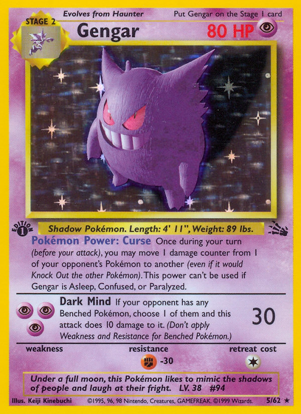 Gengar (5/62) [Fossil 1st Edition] - Card Brawlers | Quebec | Canada | Yu-Gi-Oh!