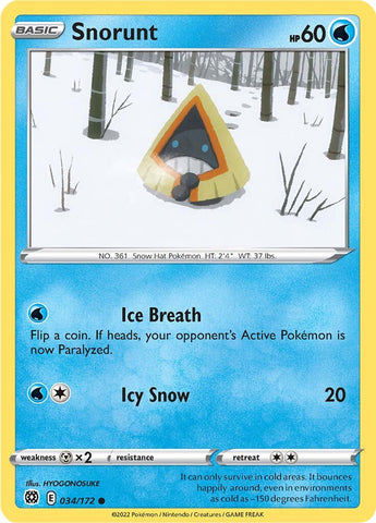 Snorunt (034/172) [Sword & Shield: Brilliant Stars] - Card Brawlers | Quebec | Canada | Yu-Gi-Oh!