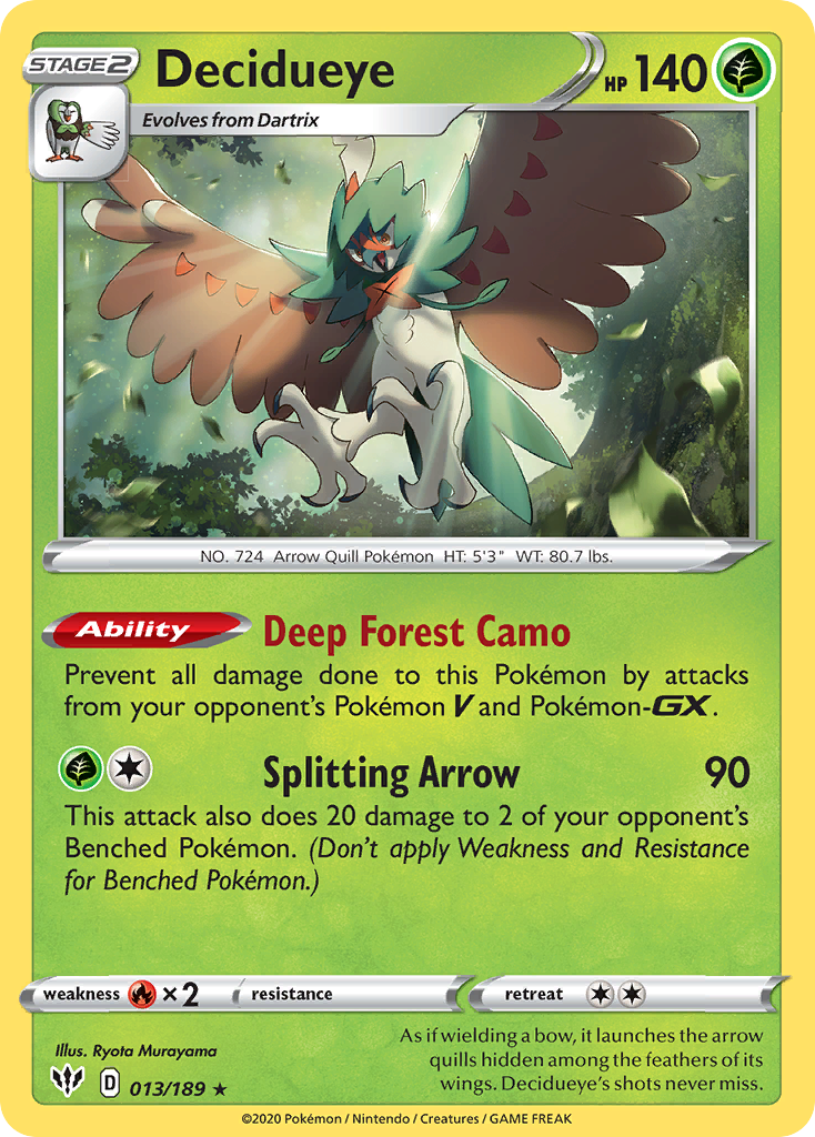 Decidueye (013/189) [Sword & Shield: Darkness Ablaze] - Card Brawlers | Quebec | Canada | Yu-Gi-Oh!