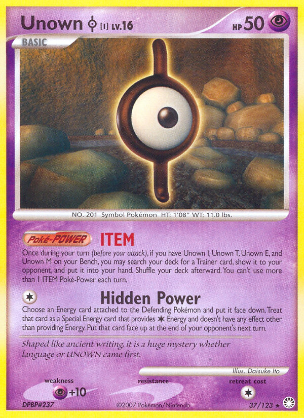 Unown I (37/123) [Diamond & Pearl: Mysterious Treasures] - Card Brawlers | Quebec | Canada | Yu-Gi-Oh!