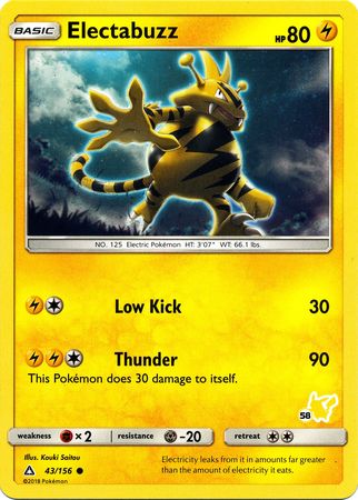 Electabuzz (43/156) (Pikachu Stamp #58) [Battle Academy 2020] - Card Brawlers | Quebec | Canada | Yu-Gi-Oh!