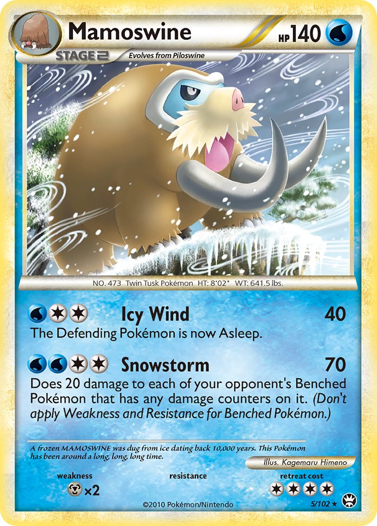 Mamoswine (5/102) (Cracked Ice Holo) (Theme Deck Exclusive) [HeartGold & SoulSilver: Triumphant] - Card Brawlers | Quebec | Canada | Yu-Gi-Oh!