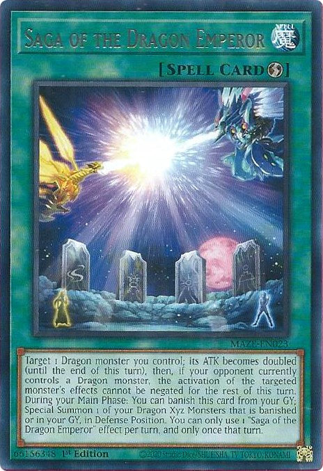 Saga of the Dragon Emperor [MAZE-EN023] Rare - Card Brawlers | Quebec | Canada | Yu-Gi-Oh!