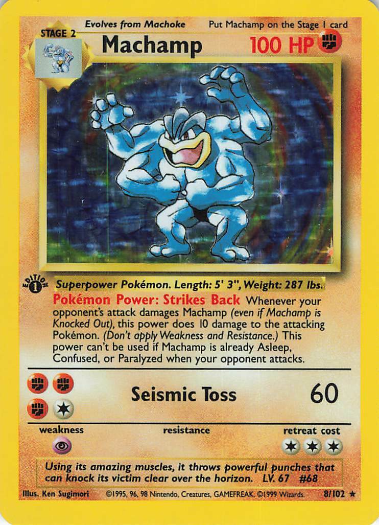 Machamp (8/102) (Shadowed Border) [Base Set 1st Edition] - Card Brawlers | Quebec | Canada | Yu-Gi-Oh!