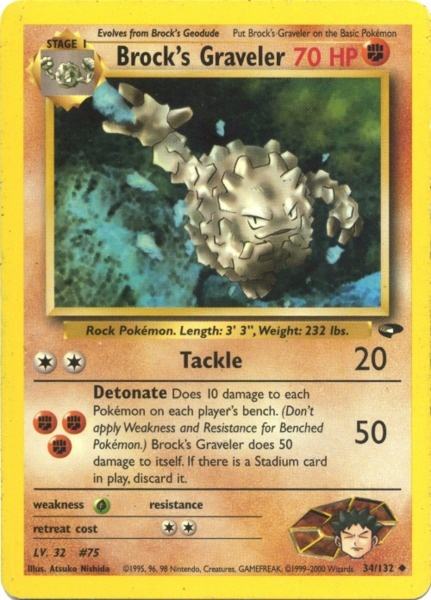 Brock's Graveler (34/132) [Gym Challenge Unlimited] - Card Brawlers | Quebec | Canada | Yu-Gi-Oh!