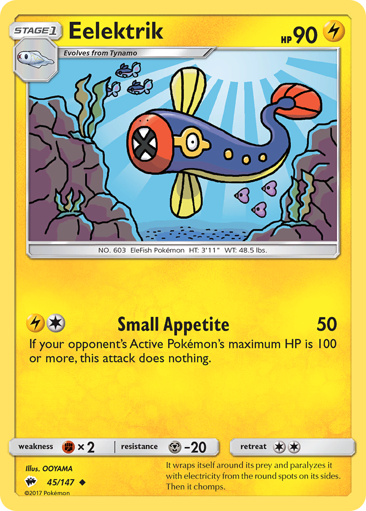 Eelektrik (45/147) [Sun & Moon: Burning Shadows] - Card Brawlers | Quebec | Canada | Yu-Gi-Oh!