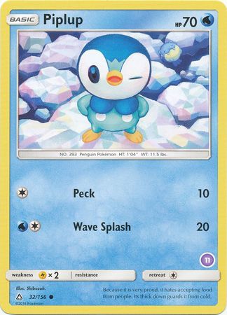 Piplup (32/156) (Deck Exclusive #11) [Sun & Moon: Trainer Kit - Alolan Sandslash] - Card Brawlers | Quebec | Canada | Yu-Gi-Oh!