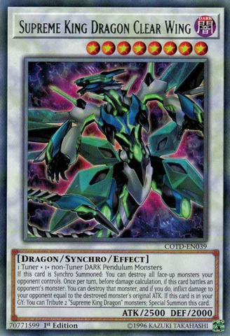 Supreme King Dragon Clear Wing [COTD-EN039] Rare - Yu-Gi-Oh! - Card Brawlers | Quebec | Canada |