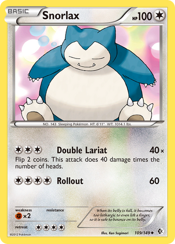 Snorlax (109/149) [Black & White: Boundaries Crossed] - Card Brawlers | Quebec | Canada | Yu-Gi-Oh!