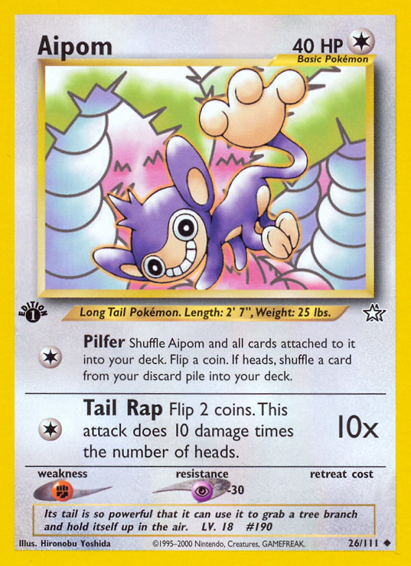 Aipom (26/111) [Neo Genesis 1st Edition] - Card Brawlers | Quebec | Canada | Yu-Gi-Oh!