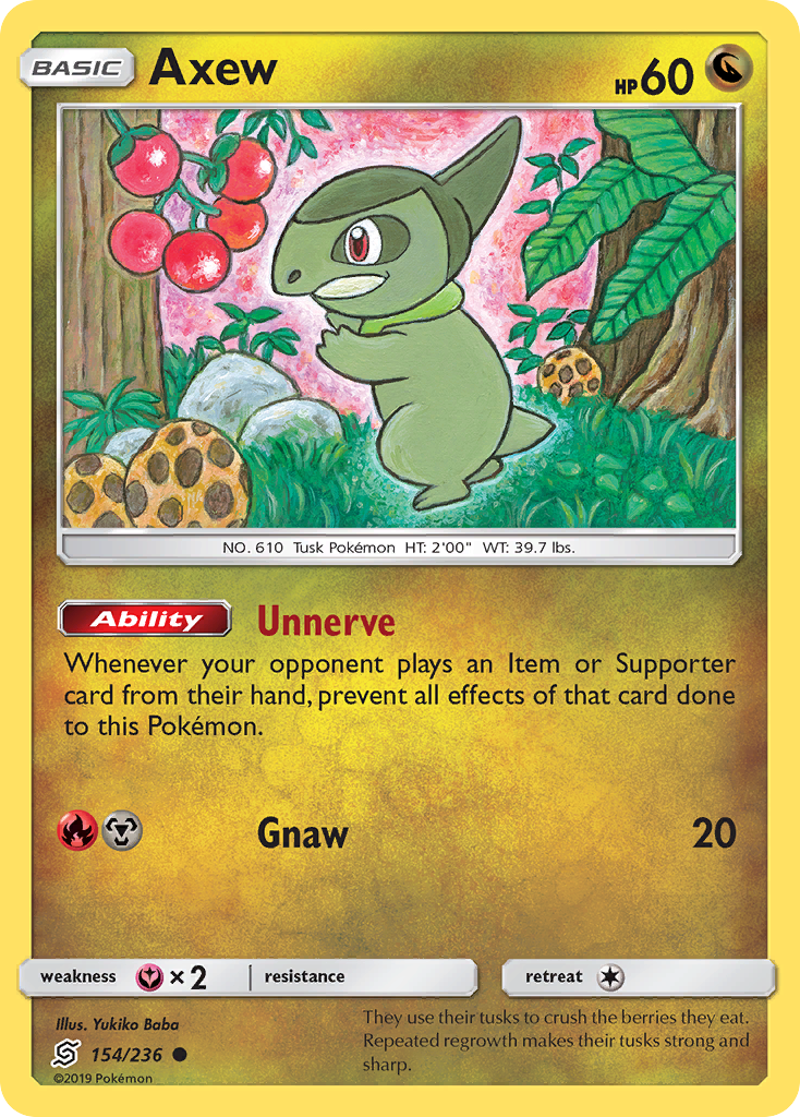 Axew (154/236) [Sun & Moon: Unified Minds] - Card Brawlers | Quebec | Canada | Yu-Gi-Oh!
