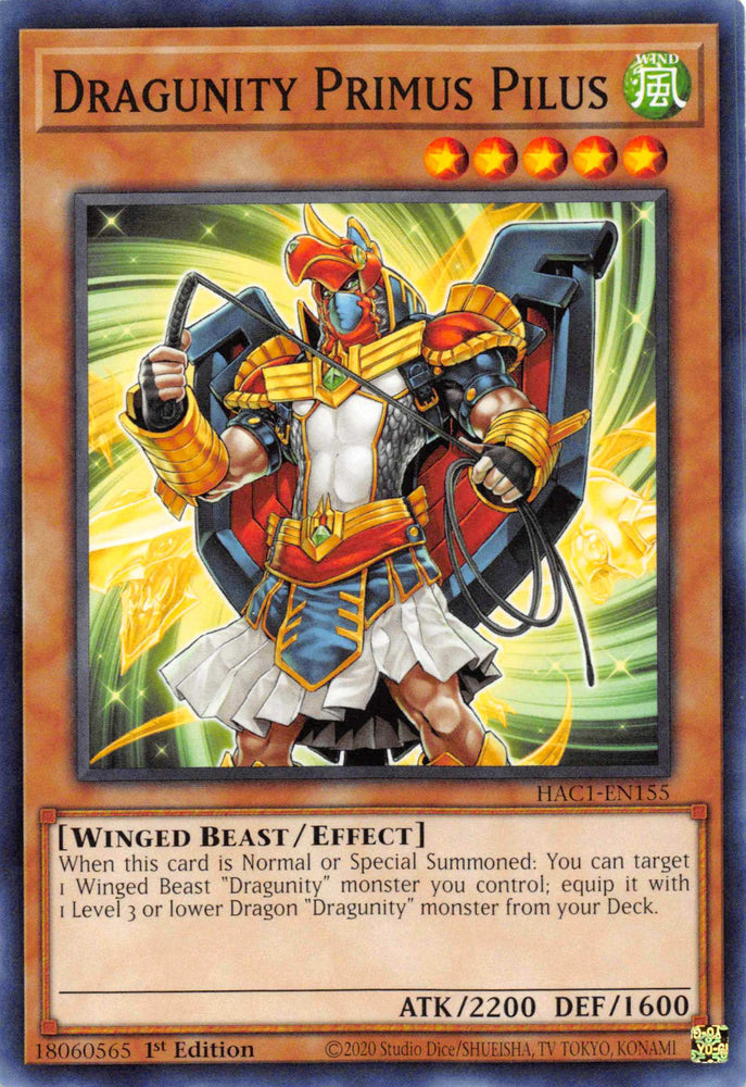 Dragunity Primus Pilus [HAC1-EN155] Common - Card Brawlers | Quebec | Canada | Yu-Gi-Oh!