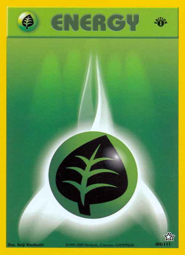 Grass Energy (108/111) [Neo Genesis 1st Edition] - Card Brawlers | Quebec | Canada | Yu-Gi-Oh!