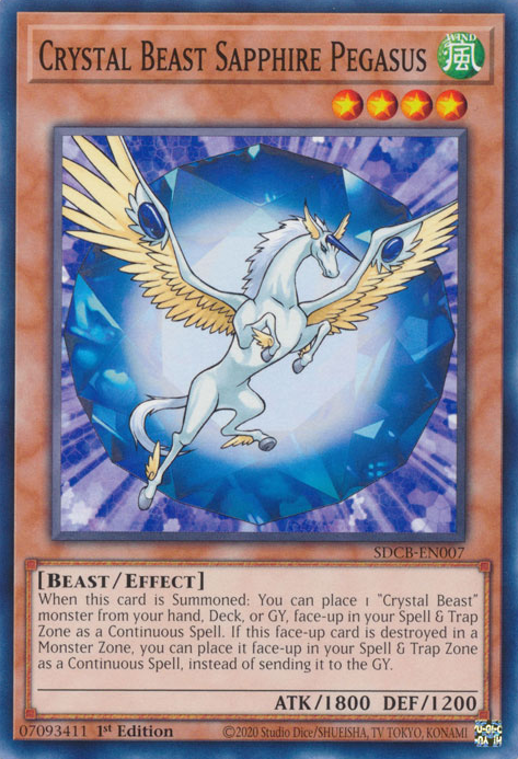 Crystal Beast Sapphire Pegasus [SDCB-EN007] Common - Card Brawlers | Quebec | Canada | Yu-Gi-Oh!