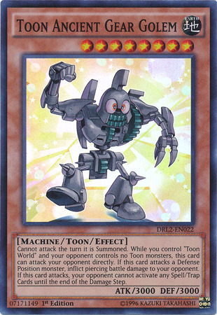 Toon Ancient Gear Golem [DRL2-EN022] Super Rare - Yu-Gi-Oh! - Card Brawlers | Quebec | Canada |