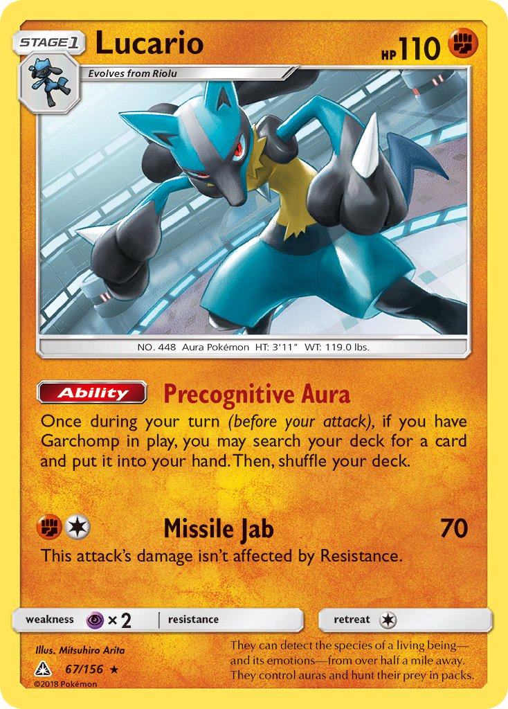 Lucario (67/156) (Theme Deck Exclusive) [Sun & Moon: Ultra Prism] - Card Brawlers | Quebec | Canada | Yu-Gi-Oh!