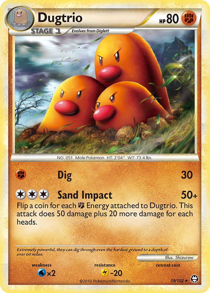 Dugtrio (19/102) [HeartGold & SoulSilver: Triumphant] - Card Brawlers | Quebec | Canada | Yu-Gi-Oh!