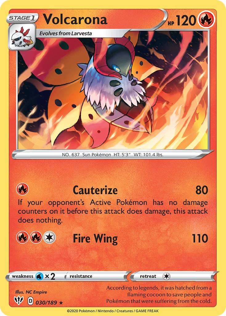 Volcarona (030/189) [Sword & Shield: Darkness Ablaze] - Card Brawlers | Quebec | Canada | Yu-Gi-Oh!