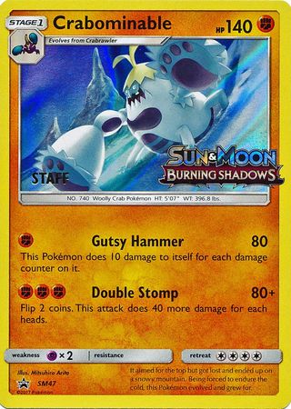 Crabominable (SM47) (Staff Prerelease Promo) [Sun & Moon: Black Star Promos] - Card Brawlers | Quebec | Canada | Yu-Gi-Oh!