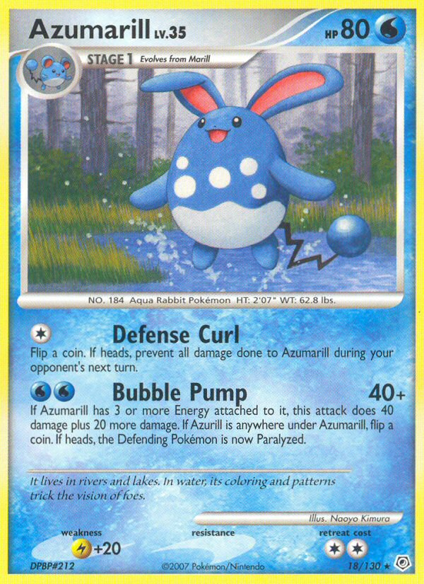 Azumarill (18/130) [Diamond & Pearl: Base Set] - Card Brawlers | Quebec | Canada | Yu-Gi-Oh!