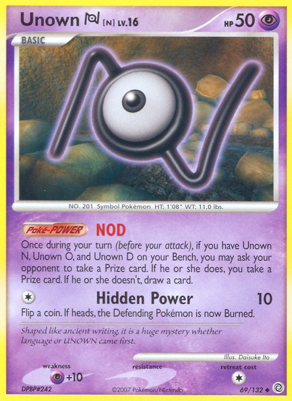 Unown N (69/132) [Diamond & Pearl: Secret Wonders] - Card Brawlers | Quebec | Canada | Yu-Gi-Oh!