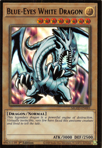 Blue-Eyes White Dragon (Alternate Art) [MGED-EN001] Gold Rare - Card Brawlers | Quebec | Canada | Yu-Gi-Oh!