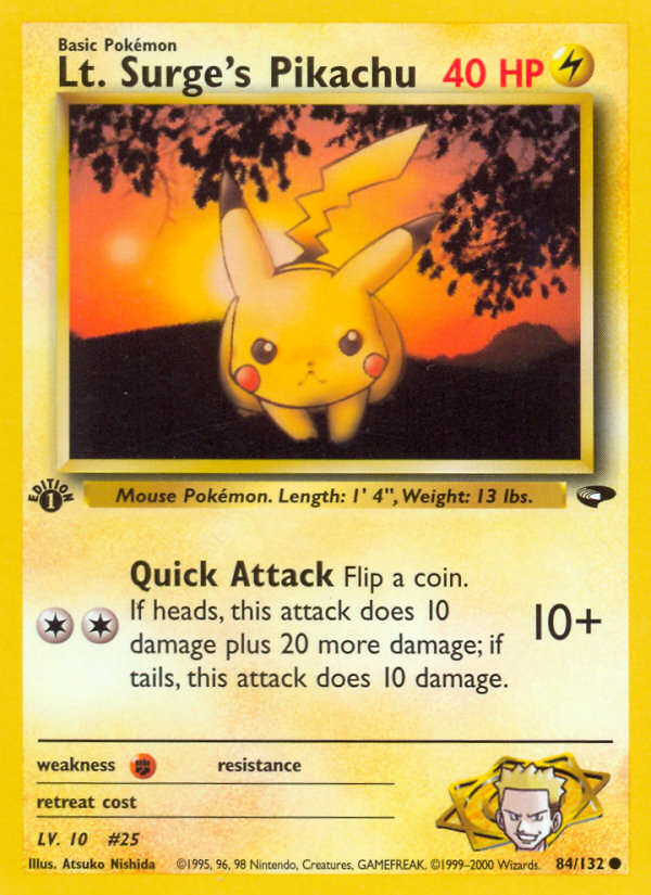 Lt. Surge's Pikachu (84/132) [Gym Challenge 1st Edition] - Card Brawlers | Quebec | Canada | Yu-Gi-Oh!