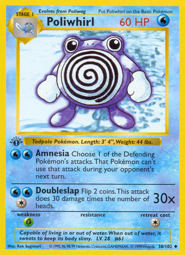 Poliwhirl (38/102) (Shadowless) [Base Set 1st Edition] - Card Brawlers | Quebec | Canada | Yu-Gi-Oh!