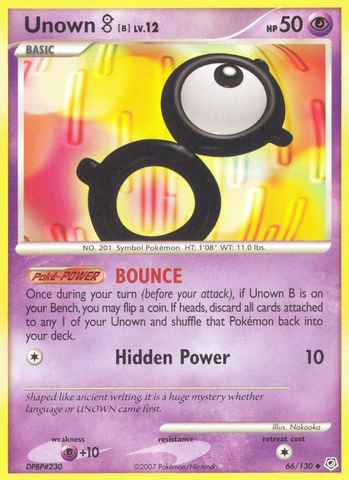 Unown B (66/130) [Diamond & Pearl: Base Set] - Card Brawlers | Quebec | Canada | Yu-Gi-Oh!