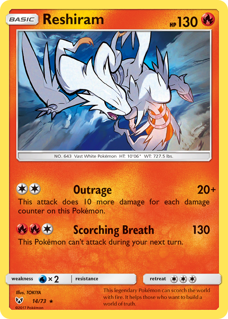 Reshiram (14/73) [Sun & Moon: Shining Legends] - Card Brawlers | Quebec | Canada | Yu-Gi-Oh!