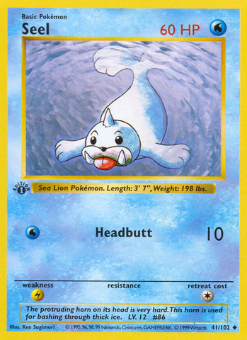 Seel (41/102) (Shadowless) [Base Set 1st Edition] - Card Brawlers | Quebec | Canada | Yu-Gi-Oh!