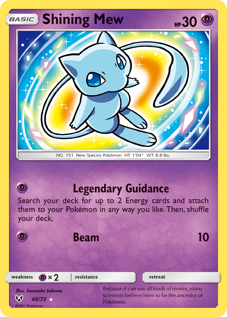 Shining Mew (40/73) [Sun & Moon: Shining Legends] - Card Brawlers | Quebec | Canada | Yu-Gi-Oh!