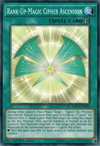 Rank-Up-Magic Cipher Ascension [MP17-EN210] Common - Card Brawlers | Quebec | Canada | Yu-Gi-Oh!