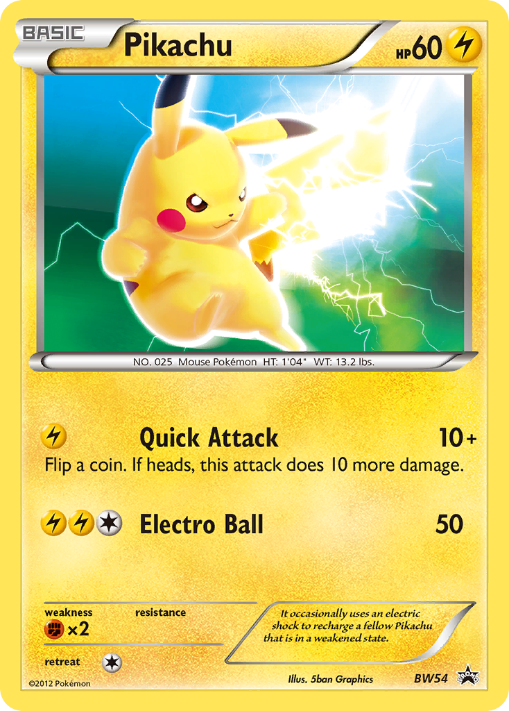Pikachu (BW54) [Black & White: Black Star Promos] - Card Brawlers | Quebec | Canada | Yu-Gi-Oh!