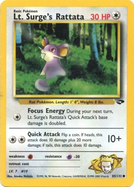 Lt. Surge's Rattata (85/132) [Gym Challenge Unlimited] - Card Brawlers | Quebec | Canada | Yu-Gi-Oh!