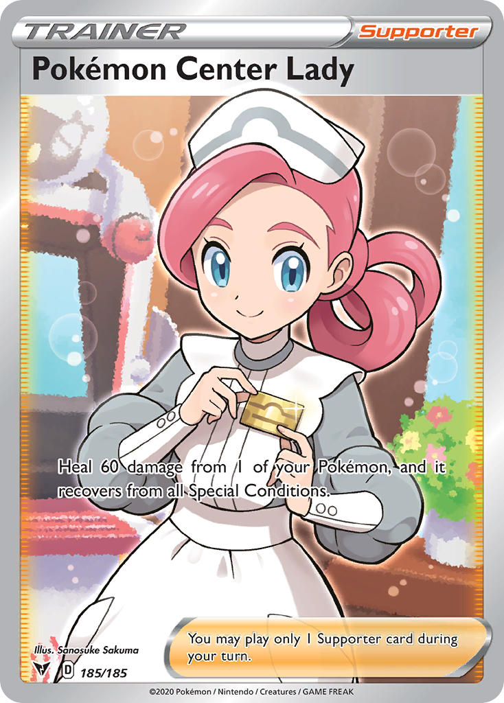 Pokemon Center Lady (185/185) [Sword & Shield: Vivid Voltage] - Card Brawlers | Quebec | Canada | Yu-Gi-Oh!