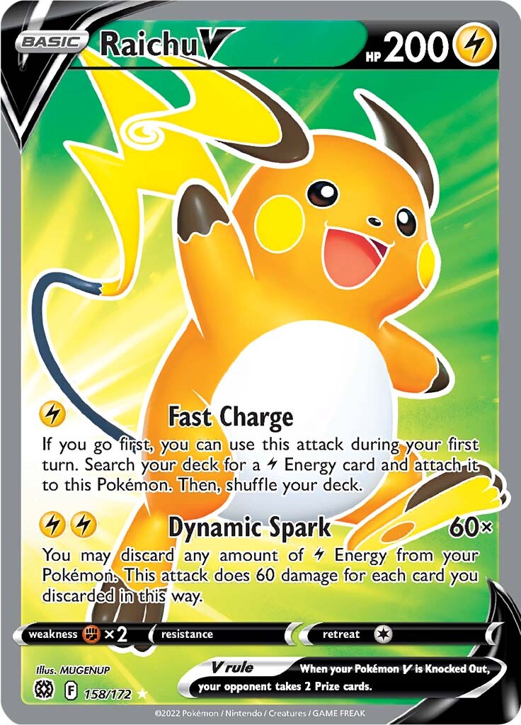 Raichu V (158/172) [Sword & Shield: Brilliant Stars] - Card Brawlers | Quebec | Canada | Yu-Gi-Oh!