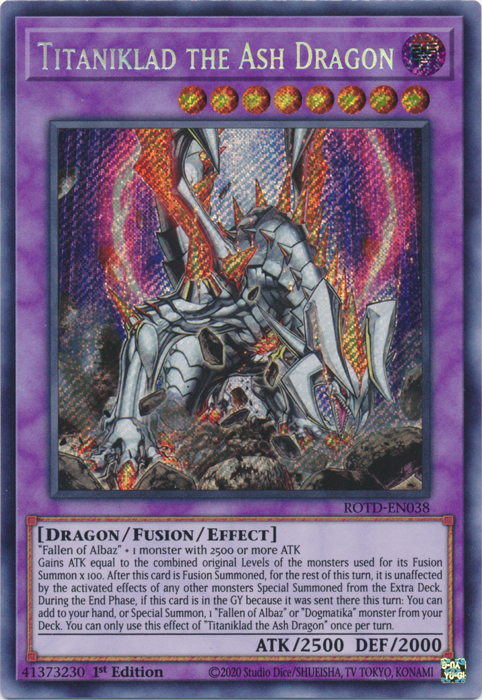 Titaniklad the Ash Dragon [ROTD-EN038] Secret Rare - Card Brawlers | Quebec | Canada | Yu-Gi-Oh!