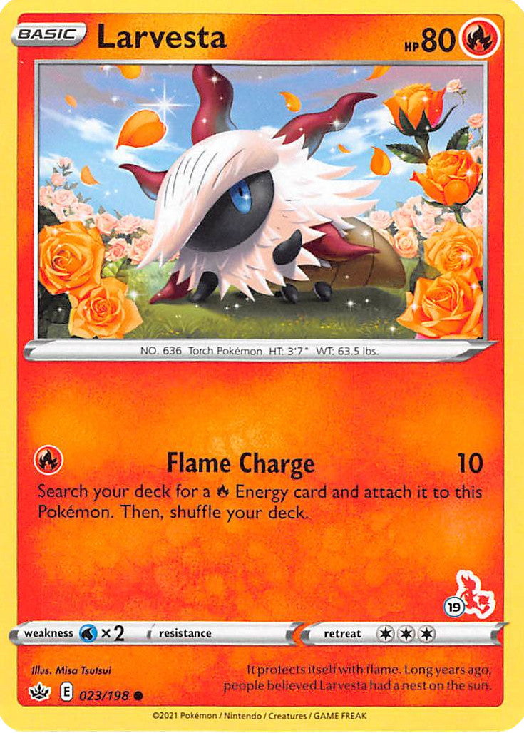 Larvesta (23/198) (Cinderace Stamp #19) [Battle Academy 2022] - Card Brawlers | Quebec | Canada | Yu-Gi-Oh!