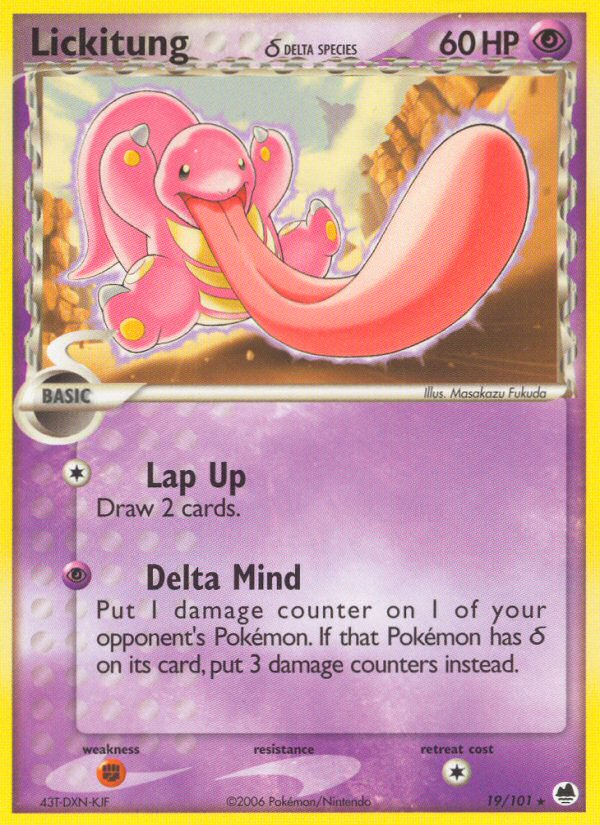 Lickitung (19/101) (Delta Species) [EX: Dragon Frontiers] - Card Brawlers | Quebec | Canada | Yu-Gi-Oh!