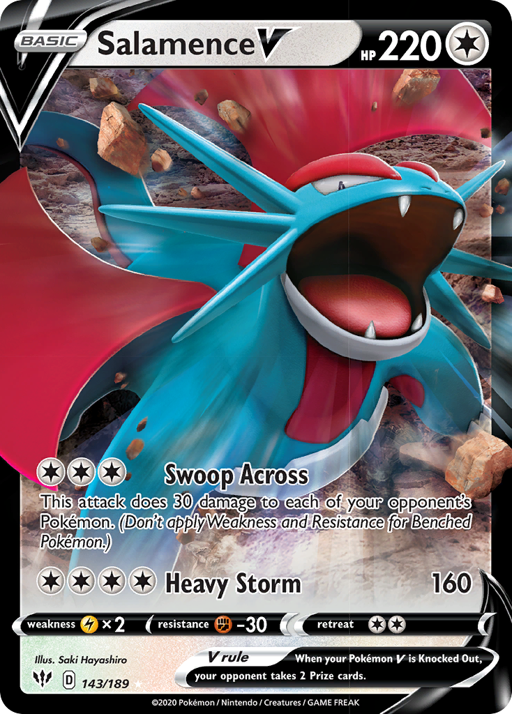 Salamence V (143/189) [Sword & Shield: Darkness Ablaze] - Card Brawlers | Quebec | Canada | Yu-Gi-Oh!