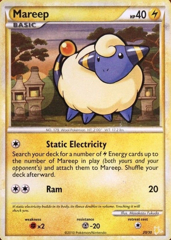 Mareep (20/30) [HeartGold & SoulSilver: Trainer Kit - Raichu] - Card Brawlers | Quebec | Canada | Yu-Gi-Oh!