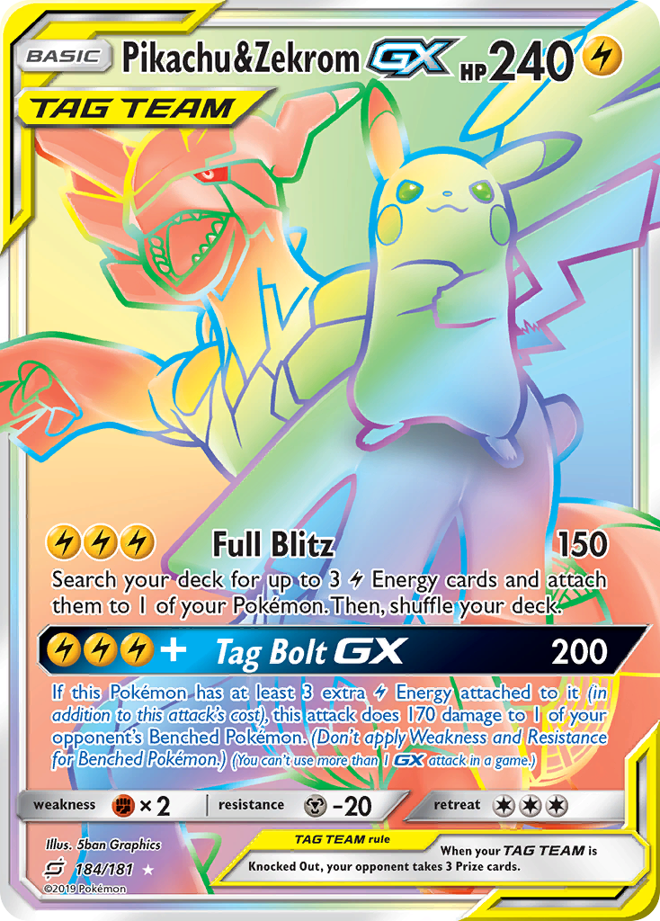 Pikachu & Zekrom GX (184/181) [Sun & Moon: Team Up] - Card Brawlers | Quebec | Canada | Yu-Gi-Oh!