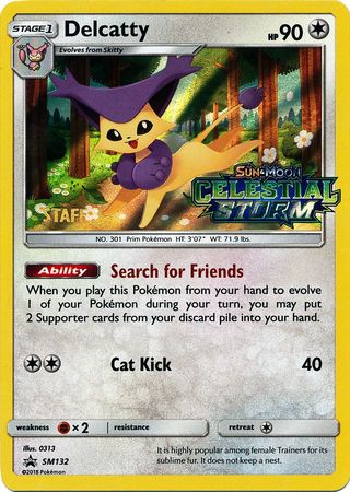 Delcatty (SM132) (Staff Prerelease Promo) [Sun & Moon: Black Star Promos] - Card Brawlers | Quebec | Canada | Yu-Gi-Oh!