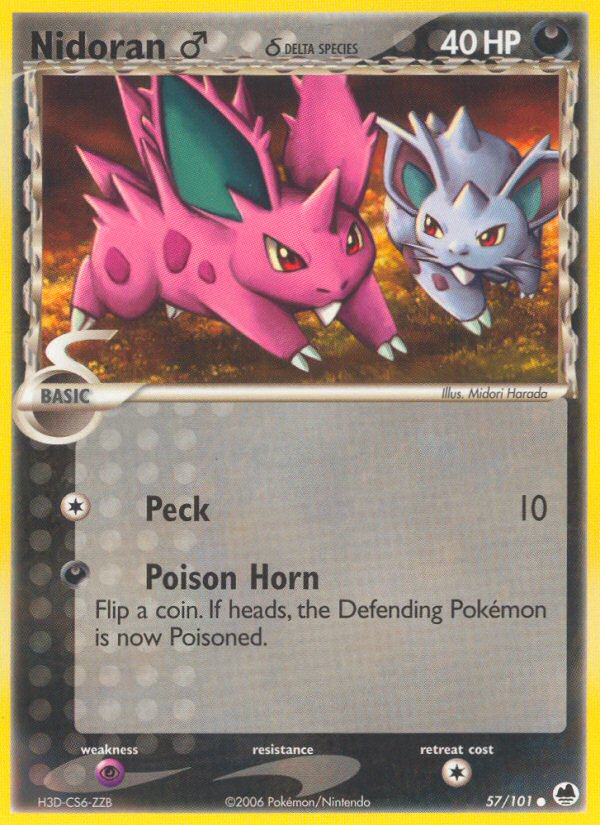 Nidoran (57/101) (Male) (Delta Species) [EX: Dragon Frontiers] - Card Brawlers | Quebec | Canada | Yu-Gi-Oh!