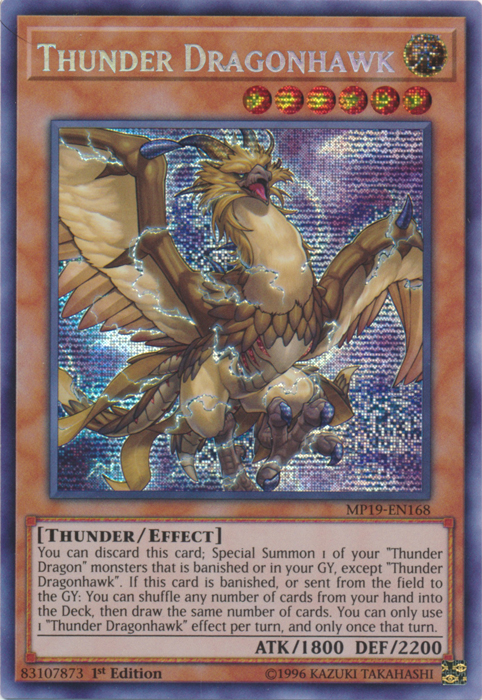 Thunder Dragonhawk [MP19-EN168] Prismatic Secret Rare - Card Brawlers | Quebec | Canada | Yu-Gi-Oh!